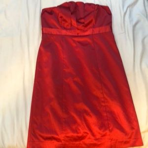 Red strapless Limited dress